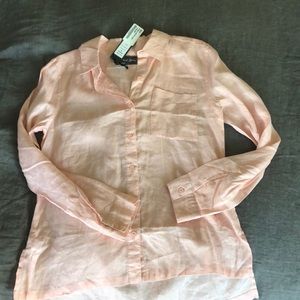 Michael Stars light pink button down linen top!